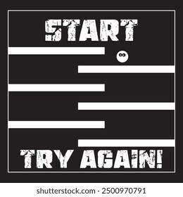 start try again typography graphic print , Abstract fashion drawing and creative design for t-shirts, mugs, graphic tee, sweatshirt, cases, etc. Illustration in modern style for clothes.