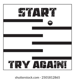 start try again typography graphic print , Abstract fashion drawing and creative design for t-shirts, mugs, graphic tee, sweatshirt, cases, etc. Illustration in modern style for clothes.