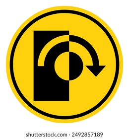 Inicio Gire para abrir el símbolo Sign, Ilustración vectorial, Aislar sobre fondo blanco Label .EPS10