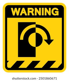 Start Turn to Open Warning Sign, Vector Illustration, Isolate On White Background Label. EPS10