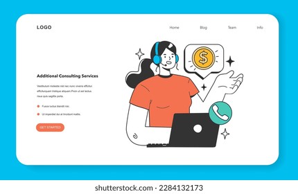 Start-up' Finanzierung Web-Banner oder Landing-Seite. Unternehmer erhalten Geld von zusätzlichen Beratungsleistungen für Geschäftsprojekte. Investitionen in kreative Ideen. Flache Vektorgrafik