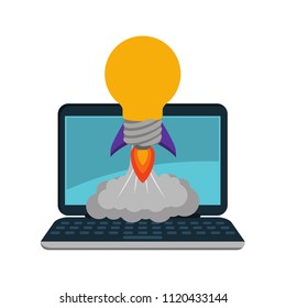 Start Up. Flat design modern vector illustration concept of new business project start-up development and launch a new innovation product on a market.