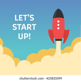 Start Up. Flat design modern vector illustration concept of new business project start-up development in flat style