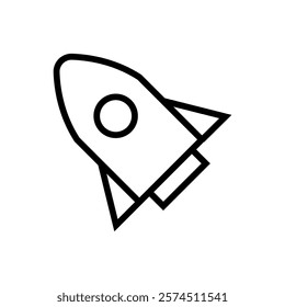 start up, rocket line icon vector sign
