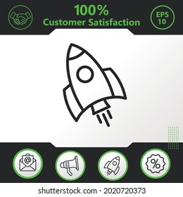 "Start up, rocket vector icon graphic elements for your work - Modern design