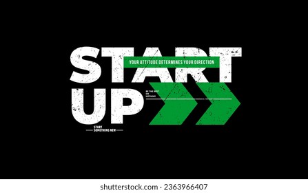 Start up, think different, abstract typography modern design slogan. Vector illustration graphics for print t shirt, apparel, background, poster, banner, postcard and or social media content.