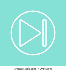 Start    vector icon. White  Illustration isolated on green  background for graphic and web design.