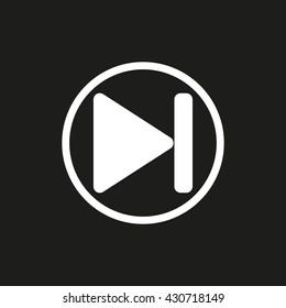 Start vector icon. White illustration isolated on black background for graphic and web design.