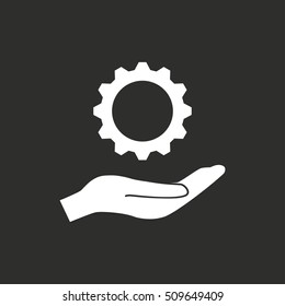 Start up vector icon. White illustration isolated on black background for graphic and web design.
