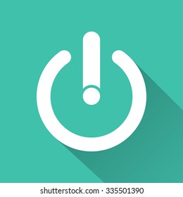 Start  - vector icon in white on a green background.