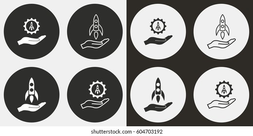 Start up vector icons set. Illustration isolated for graphic and web design.