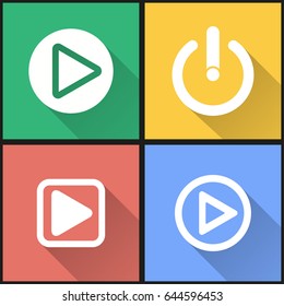 Start vector icons set. Illustration isolated for graphic and web design.
