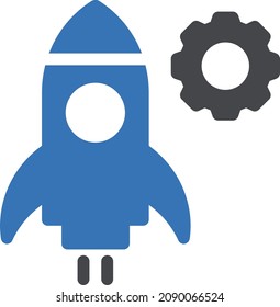 iniciar ilustración vectorial aislada en un fondo transparente. iconos vectoriales de glifo para el concepto o gráficos web.