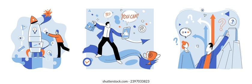 Start up vector illustration. Uniqueness and creativity are key factors in developing successful prototype The start up metaphor captures excitement and challenges starting new business Skillful