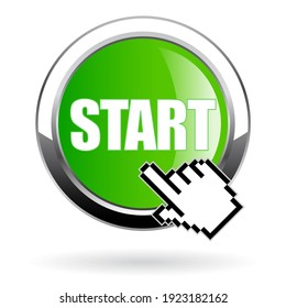 Start vector web button isolated on white background