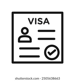 Start up visa icon Black line art vector logo