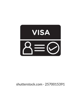 Start up visa icon black and white vector outline sign