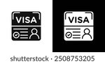 Start up visa icon Flat fill set collection