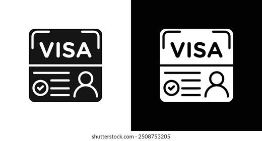 Start up visa icon Flat fill set collection