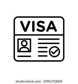 Start up visa icon linear logo mark in black and white