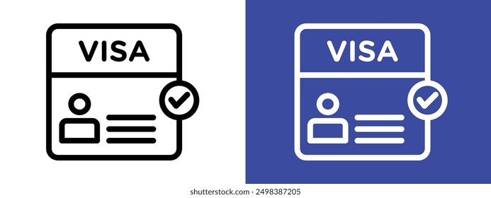 Start up visa icon logo sign set vector outline