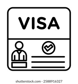 Start up visa icon Outline vector symbol sign