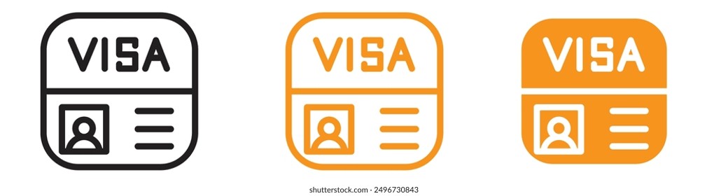 Start Up Visa Icon Set Business Travel Illustrations for Immigration and Enterprise