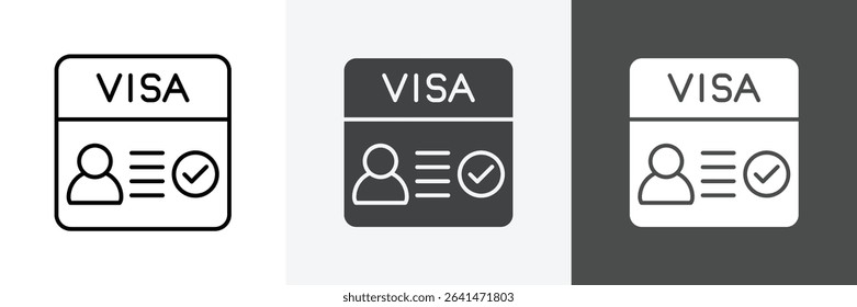 Start up visa icon set vector art