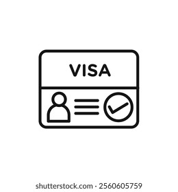 Start up visa icon vector line logo art