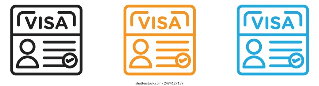 Start up visa icon vector logo set collection for web app ui