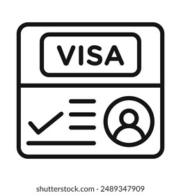 Start up visa icon Vector symbol or sign set collection in black and white outline