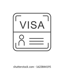 Start up visa linear icon. Temporary residence permit. Tourist paperwork. Immigration. Travel approval. Vector icon