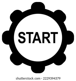 Start and wheel on white