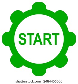 Start and wheel on white