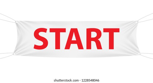 Start white textile banner template.Vector Illustration EPS10