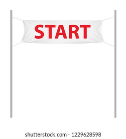 Start white textile banner template.Vector Illustration EPS10