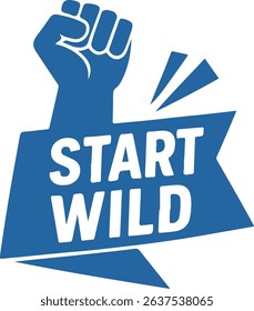 start wild blue motivational vector fist up icon on white background
Vector motivational