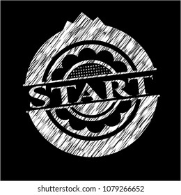  Start written on a blackboard