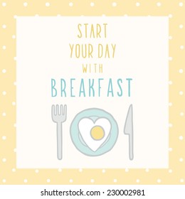 Start your day with breakfast card.