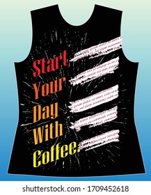 Empiece el día tomando café. diseño gráfico de eslogan adorable y adorable diseño gráfico de flores adorables impreso para tee y t pantalones y tela.
