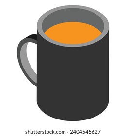 Start your day in style with this refreshing illustration of Coffee in a sleek black mug. Perfect for branding, packaging, and social media.
