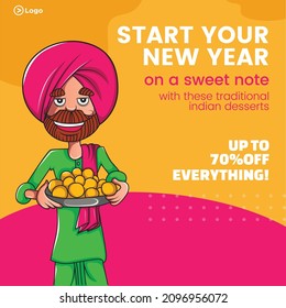Start your new year banner design template.