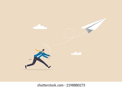 Start your own business, begin new company or launch new project, opportunity to get new job or entrepreneur small business concept, courage businessman launching paper airplane origami into the sky.