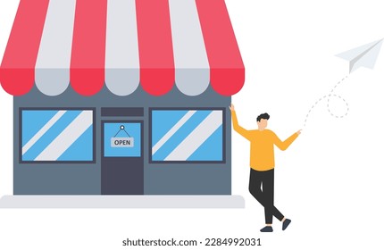 Start your own business, begin a new company or launch product, opportunity to get a new job or entrepreneur, a small business concept, star new store, own business market concept
