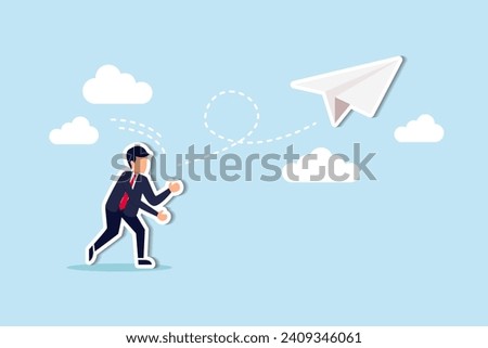 Start your own business, begin new company or launch new project, opportunity to get new job or entrepreneur small business concept, courage businessman launching paper airplane origami into the sky.
