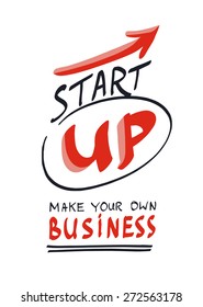 Start your own business concept, hand lettering