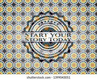 Start your Stroy Today arabesque emblem. arabic decoration.