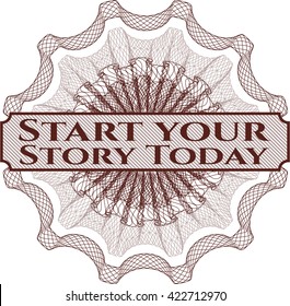 Start your Stroy Today written inside abstract linear rosette
