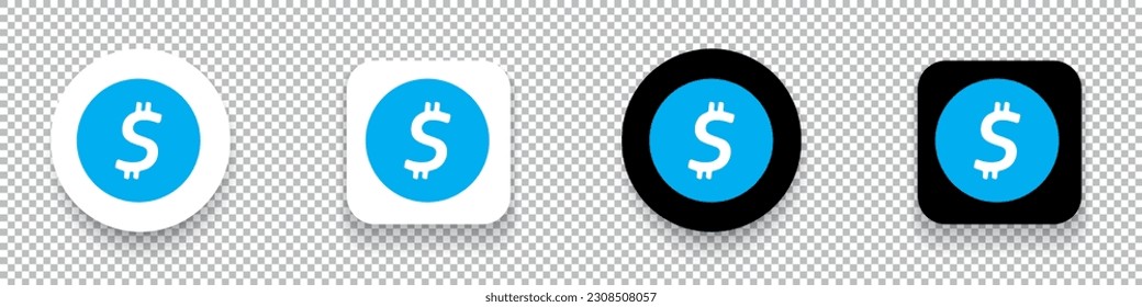 Startcoin (START) crypto currency logo symbol set isolated on transparent background vector