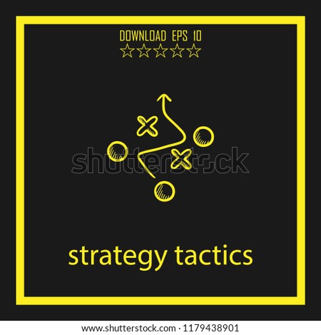 startegy tactics sketch vector icon